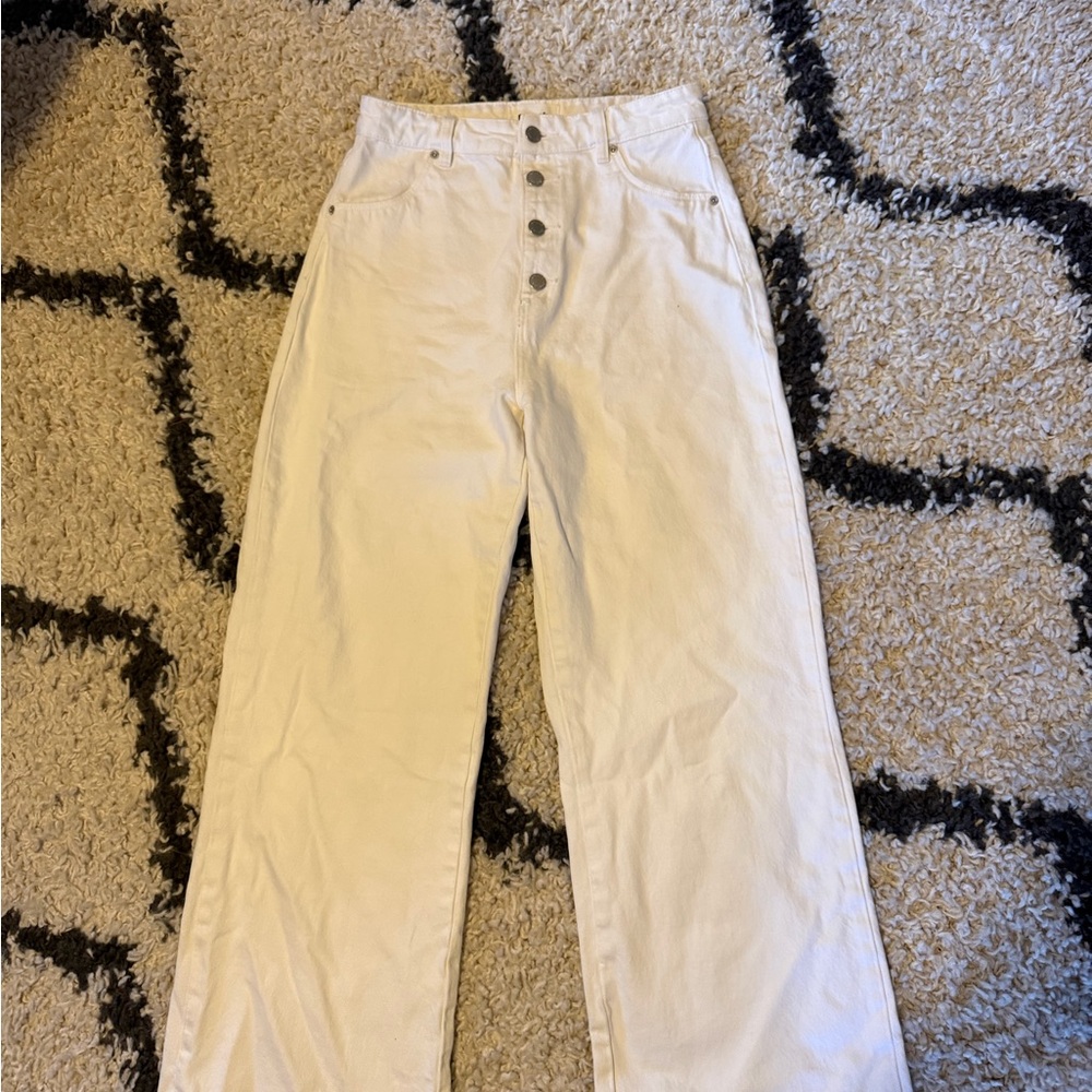 ROLLA'S High-Rise Wide Leg White Jeans